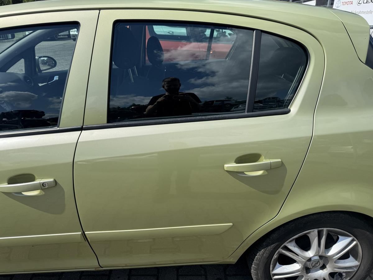 Opel Corsa D original T&uuml;r hinten links Z30E Green Tea Metallic Rohbau Bj.2006